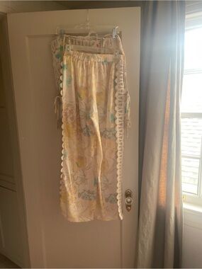 Wide-Leg Floral Lounge Pants set
